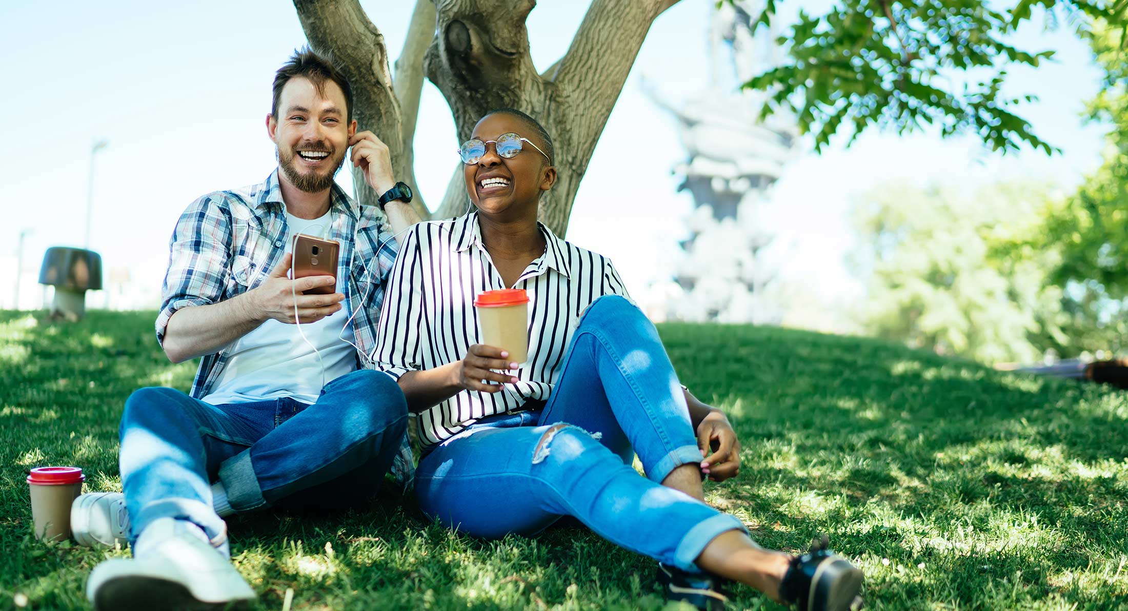 patients relaxing at a park